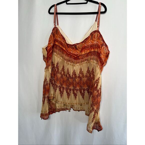 Erica Brooke Boho Plus Sized Flowy Sheer Tank size 18 - Picture 5 of 5